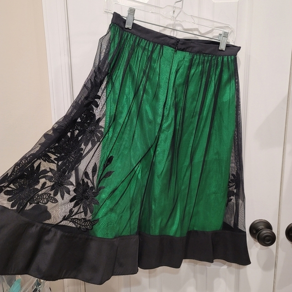 Anthropologie Lithe Layered A-line Swing Silk Lined Skirt - Sz 0 - Picture 4 of 8